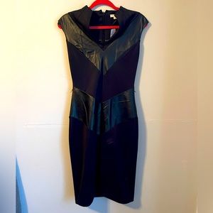NY&Co leather accent sheath dress XS